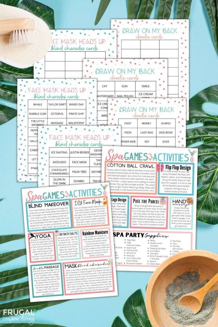 printable spa party ideas games and activities