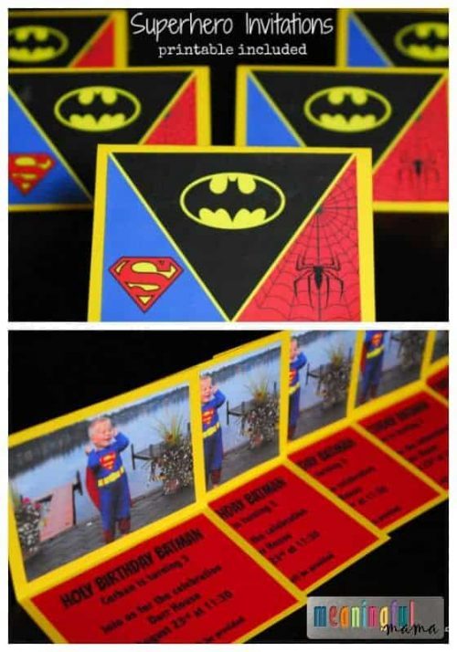 cute diy superhero birthday party invites