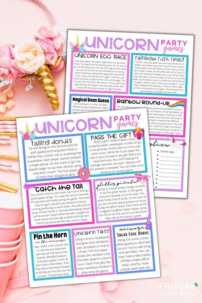 11 Cute Unicorn Party Games Printable Sheets