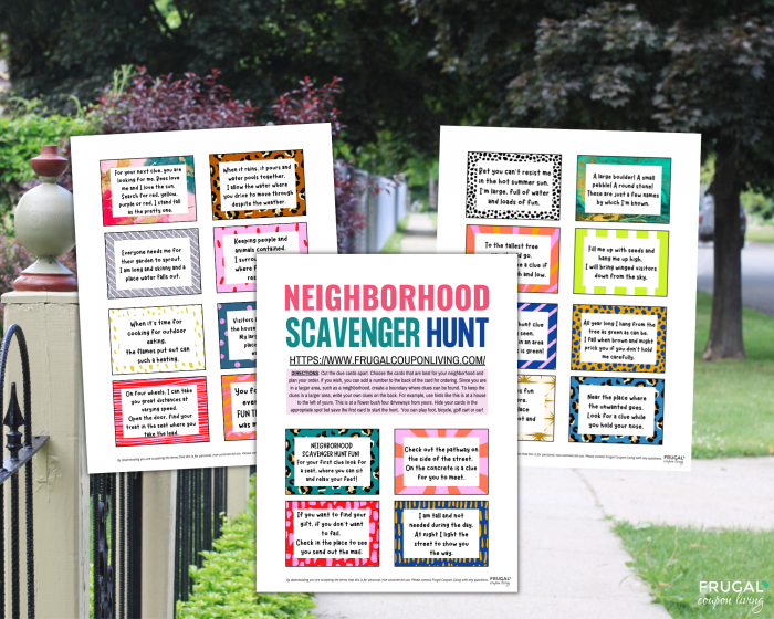 Neighborhood scavenger hunt for adults or teens or older kids