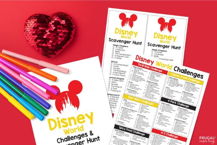 Disney Scavenger Hunt and Disney Challenges Printable