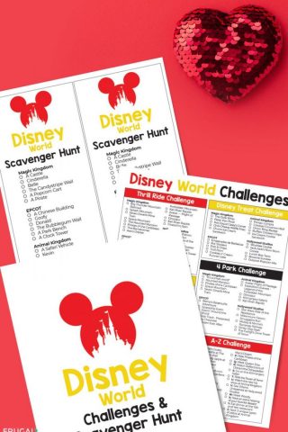 Disney Challenges Printable and Disney Scavenger Hunt