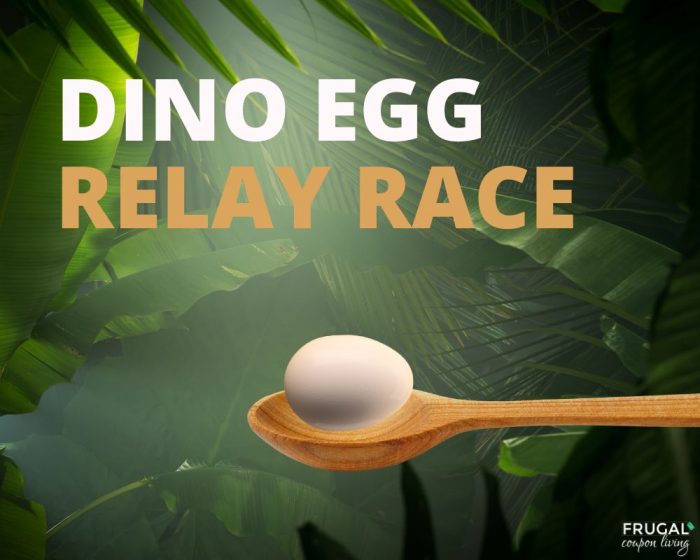 dinosaur egg relay race party game