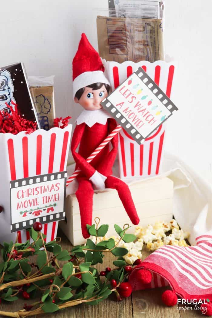 Easy Elf on the Shelf Movie Night Props