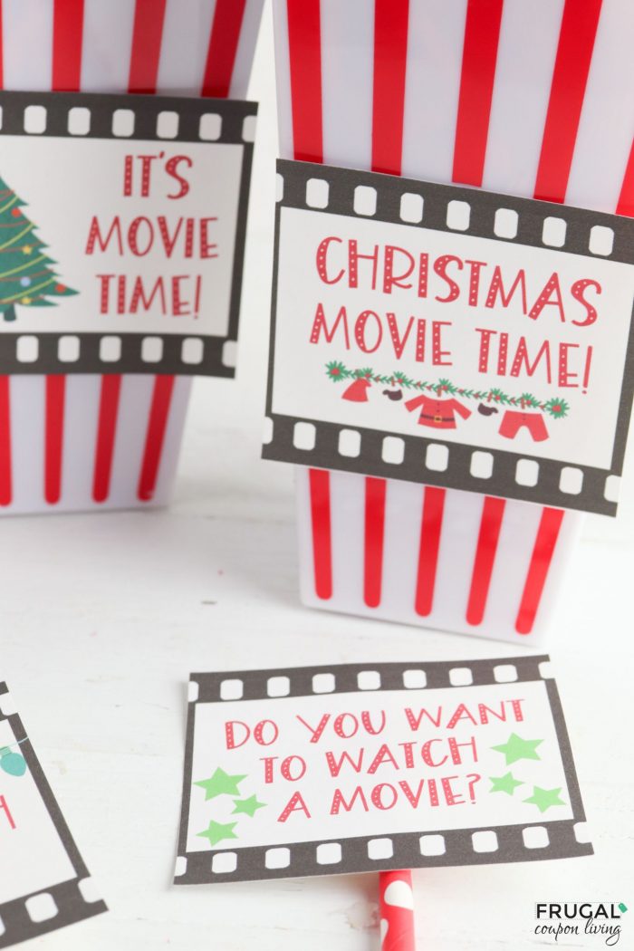 free movie night printable labels elf on the shelf idea