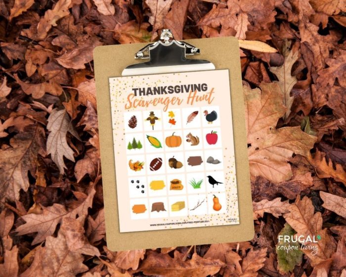 free printable thanksgiving scavenger hunt checklist nature outdoor