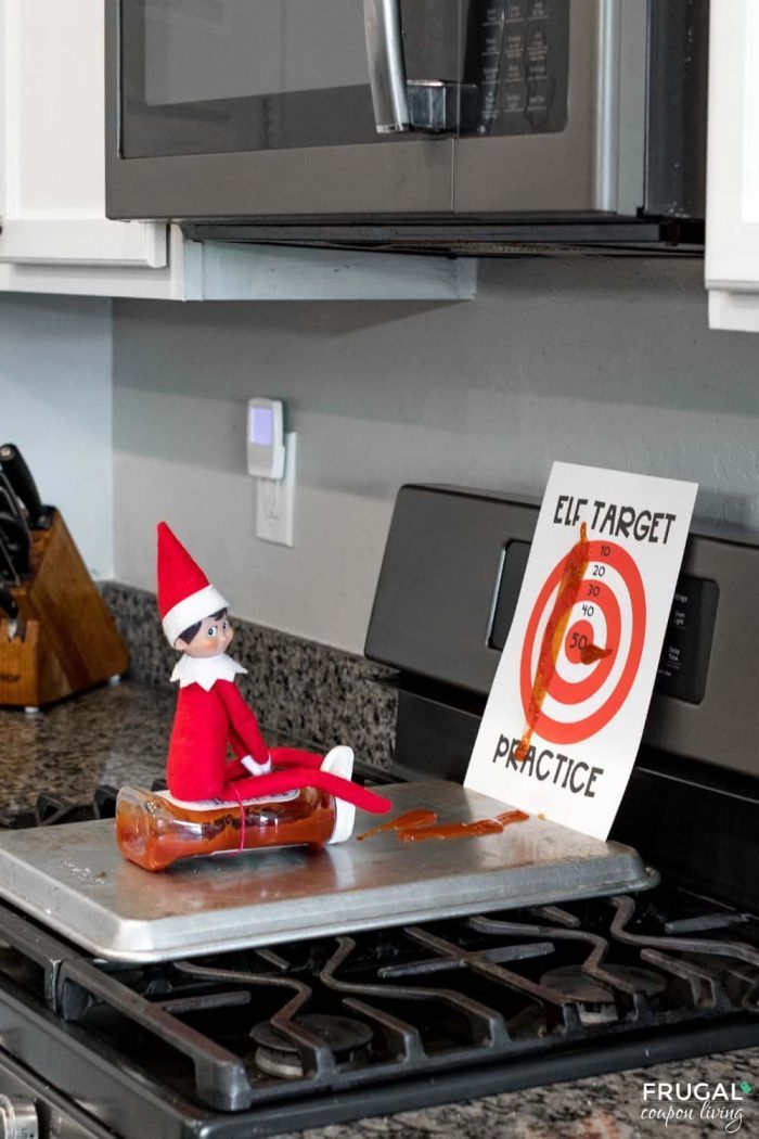 Elf on the Shelf Target Practice Idea with Ketchp