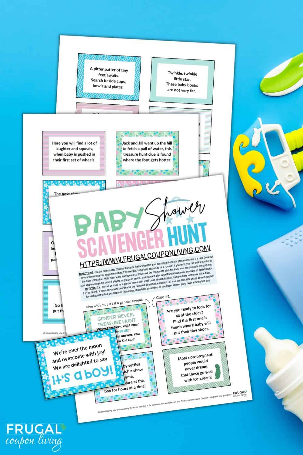 gender reveal baby shower scavenger hunt game