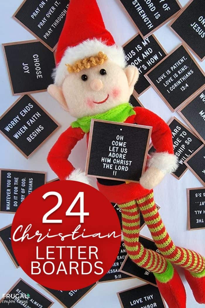 Christian Elf on the Shelf Ideas and Printable Bible Letter Board Quotes for Christmas