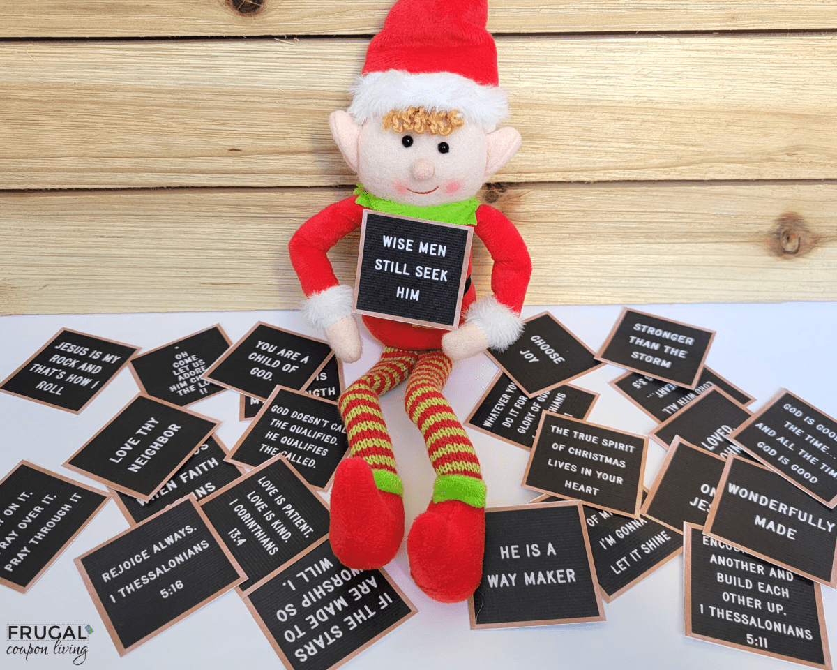 Elf on the Shelf letter board props printable christian christmas ideas