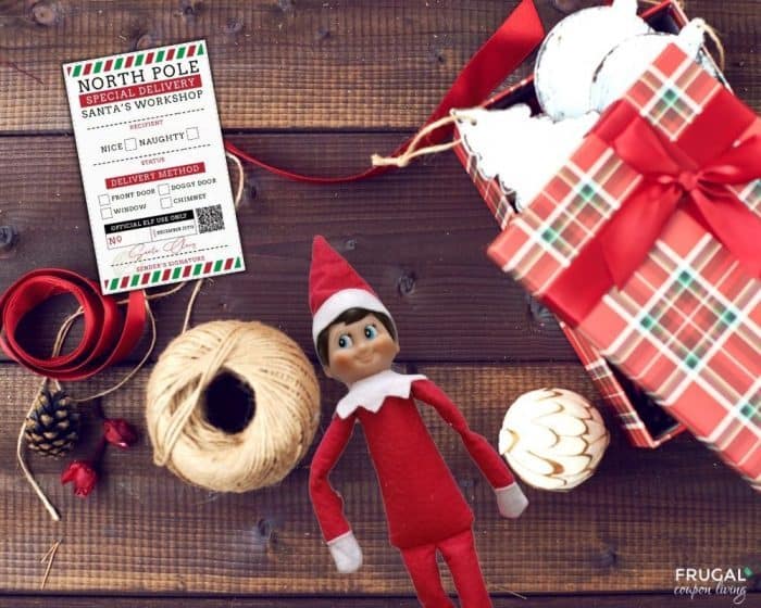 free printable Elf on the Shelf Shipping Label from Santa