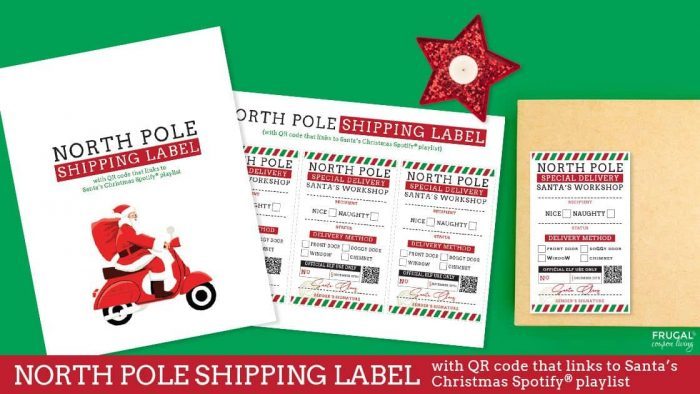 free christmas shipping label printable from santa