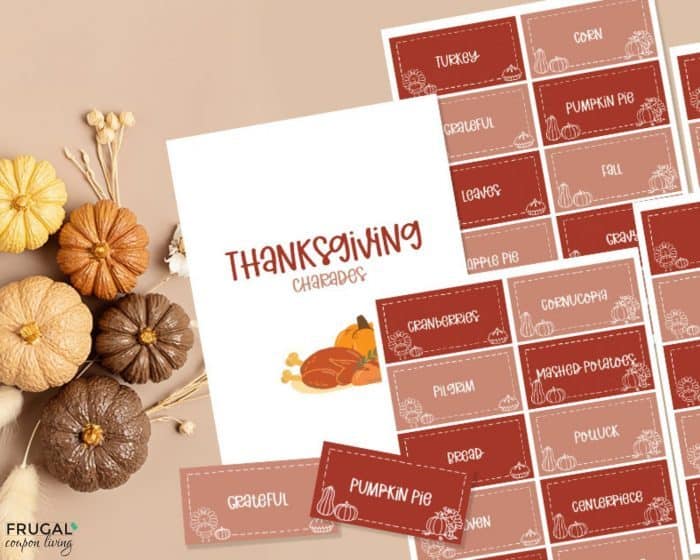 free printable charades cards for thanksgiving