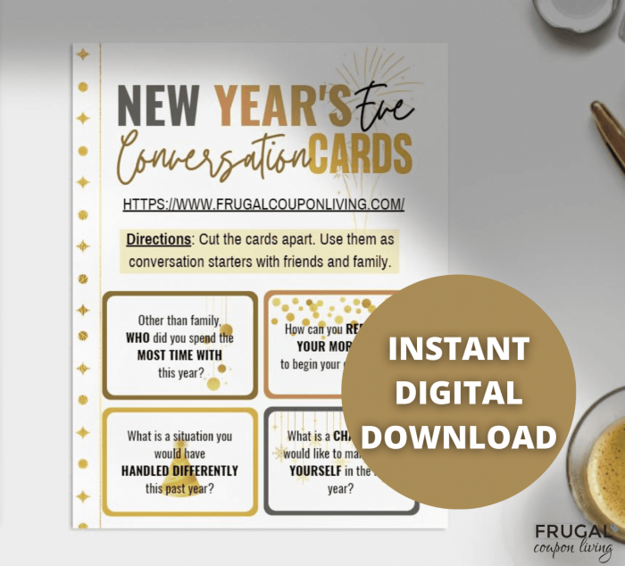 New Year Conversation Cards Printable PDF