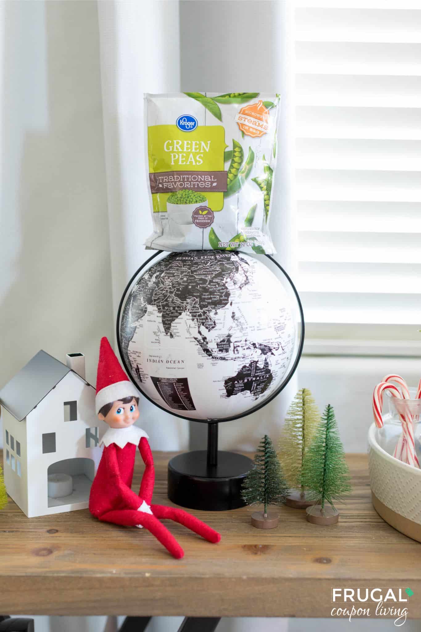 funny Elf on the Shelf idea peas on earth