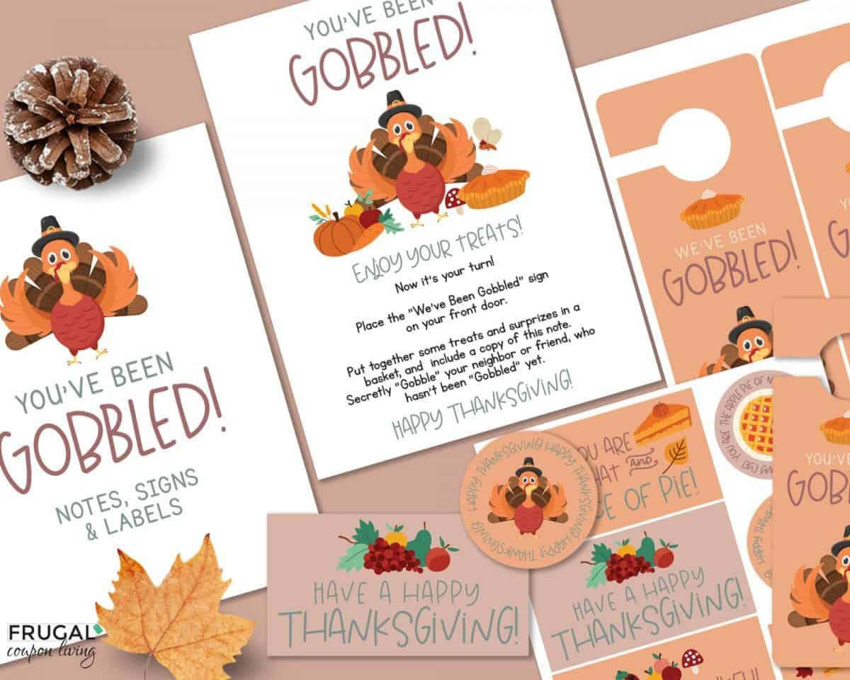 free Youve been gobbled printable set