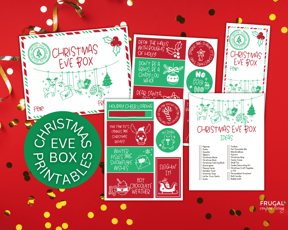 free christmas eve box printables instant digital download