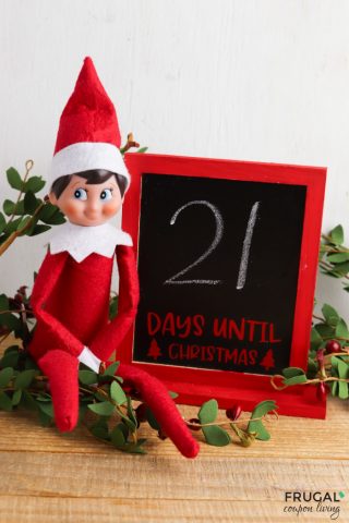 DIY Calendar elf on the shelf dollar tree idea