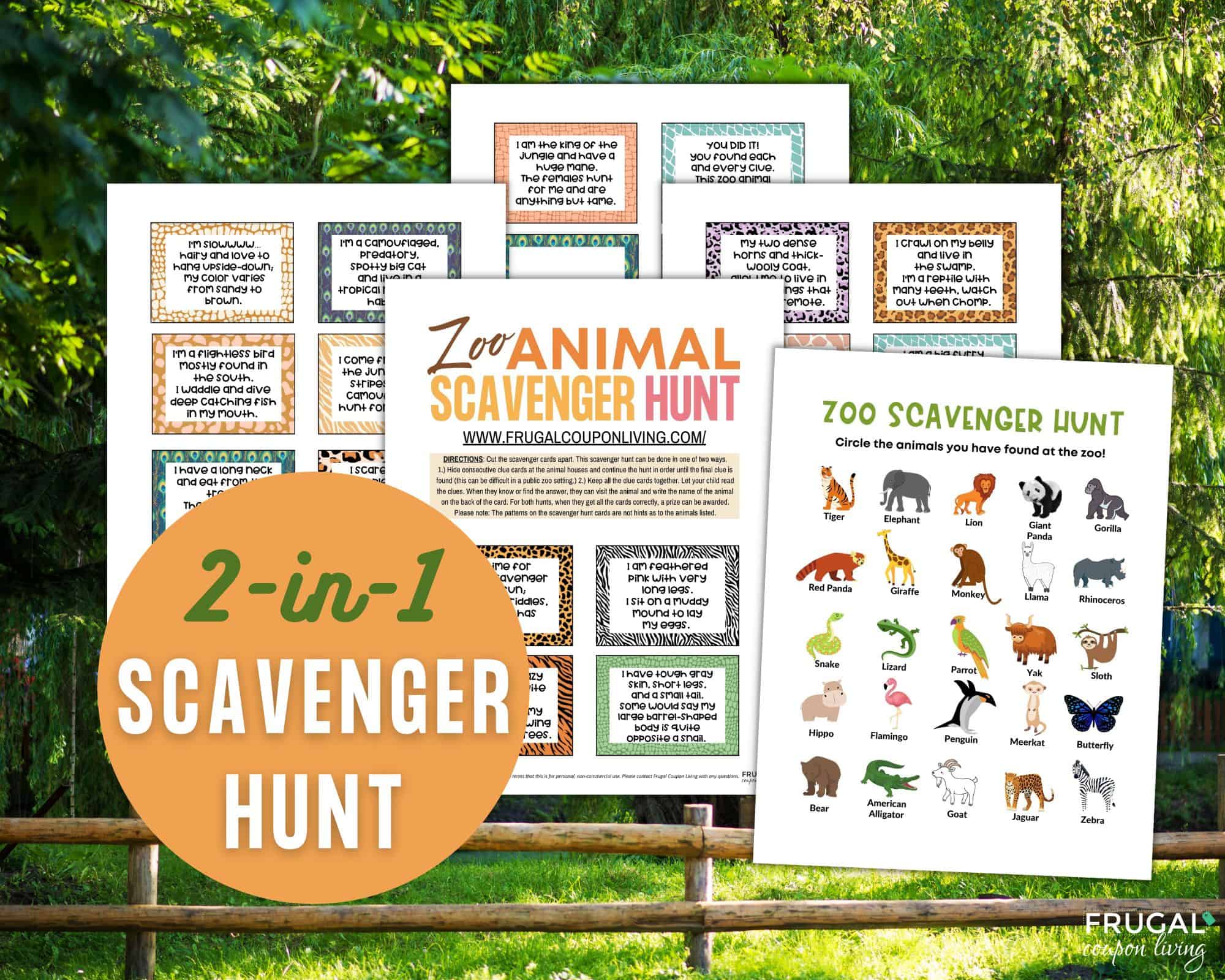 printable zoo scavenger hunt for kids