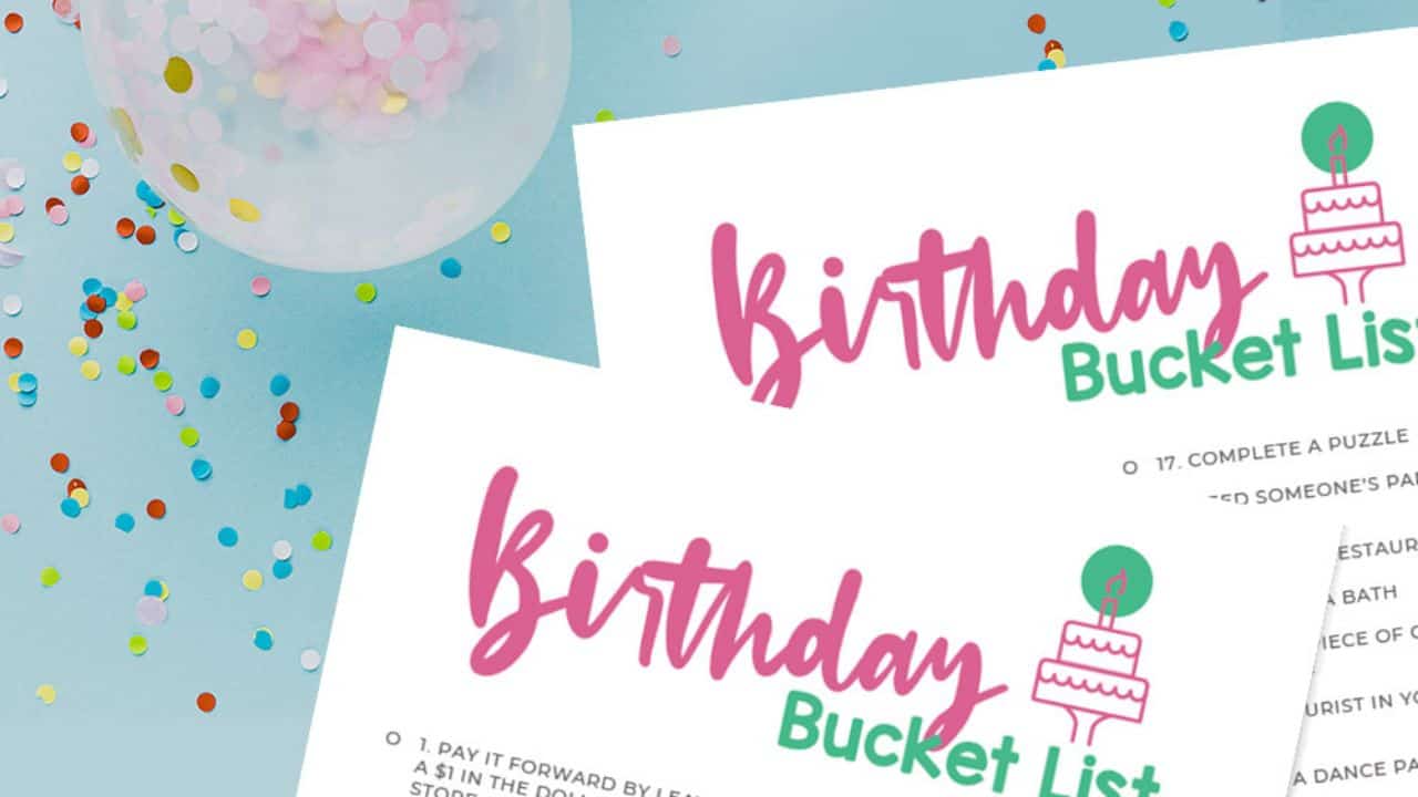 birthday bucket list for a birthday countdown idea