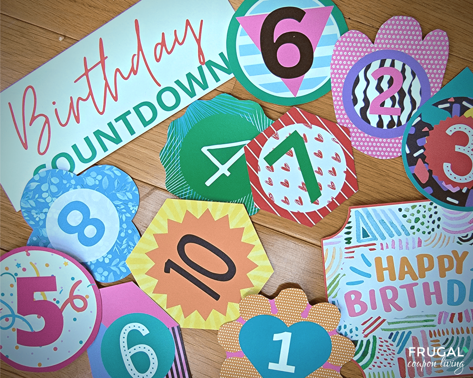 numbered gift tags for a birthday countdown