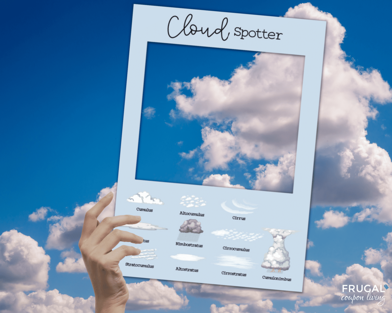 Cloud viewer outdoor nature scavenger hunt printable