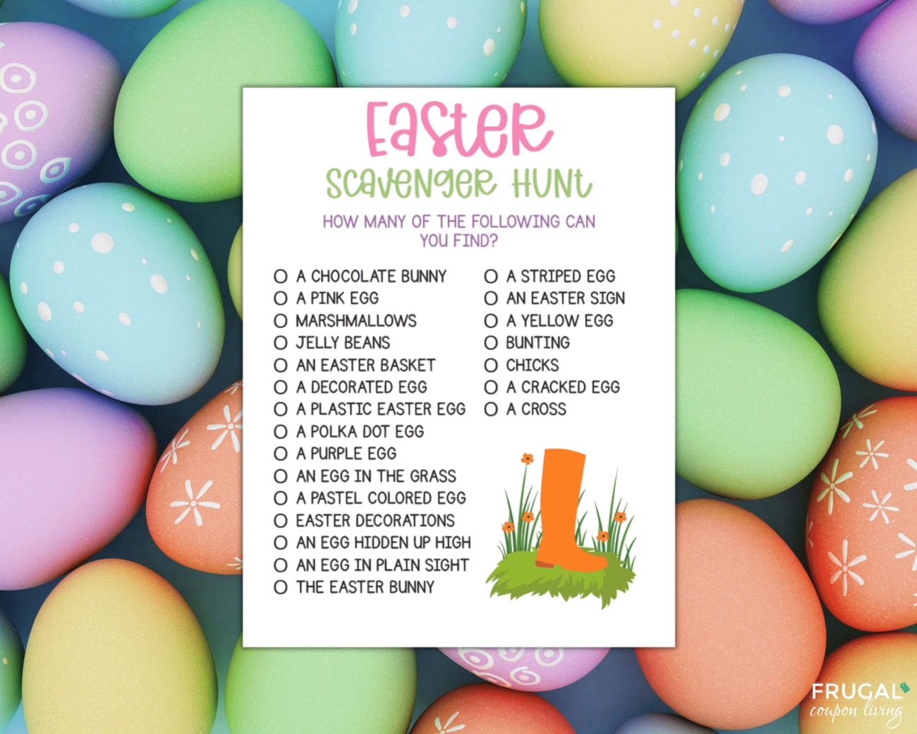 easter scavenger hunt checklist printable