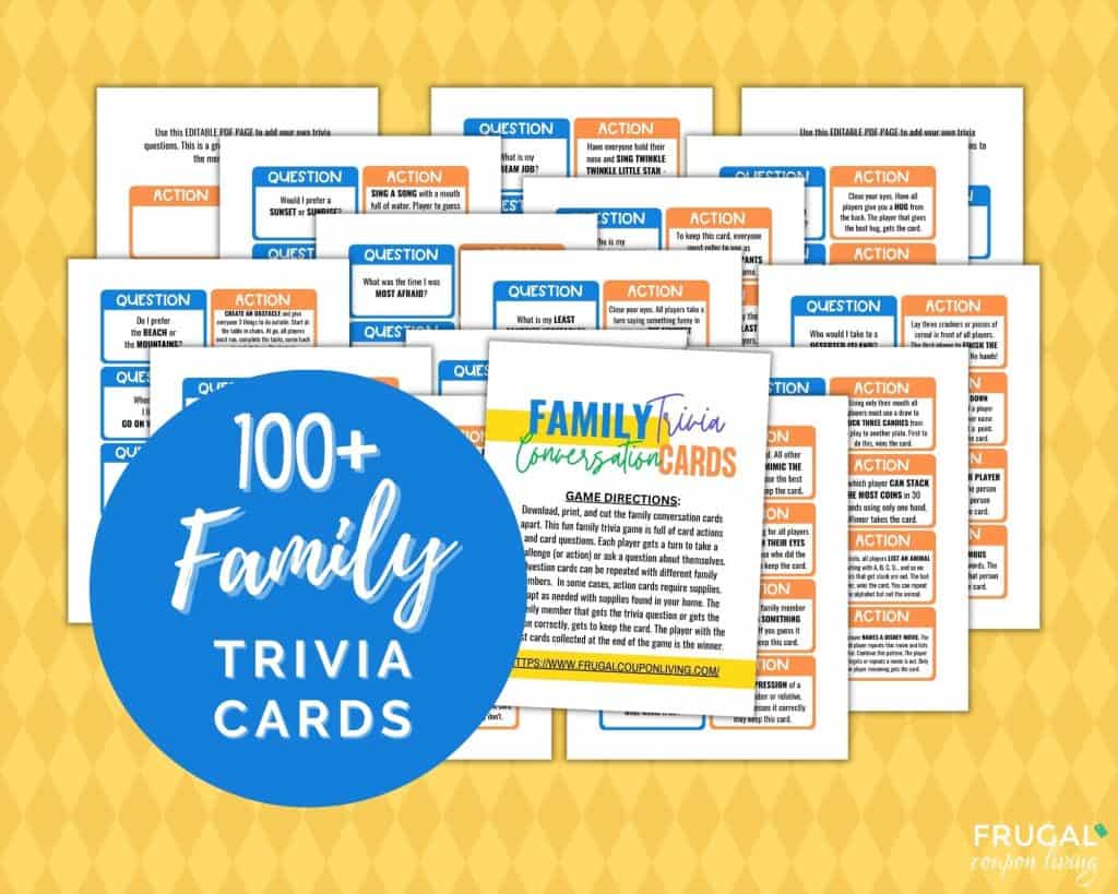 How Well Do You Know Your Family Game Printable Trivia Cards