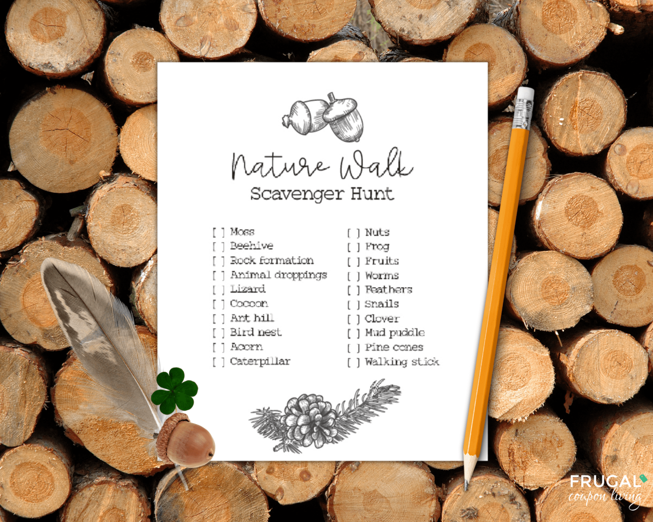 printable nature hike scavenger hunt checklist