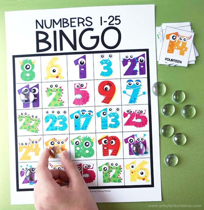 number bingo for kids