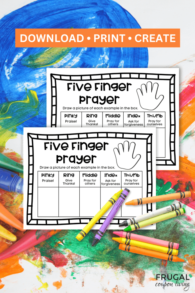 Printable Five Finger Prayer Template Printable Calendar Template