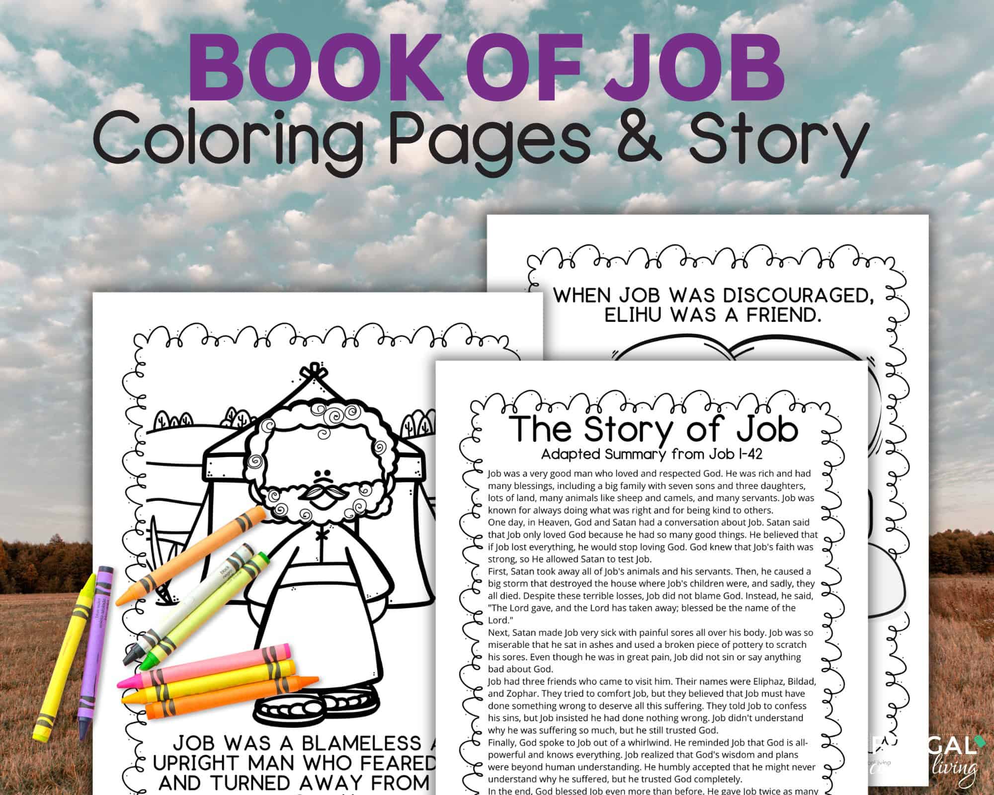 book of job coloring pages and short story