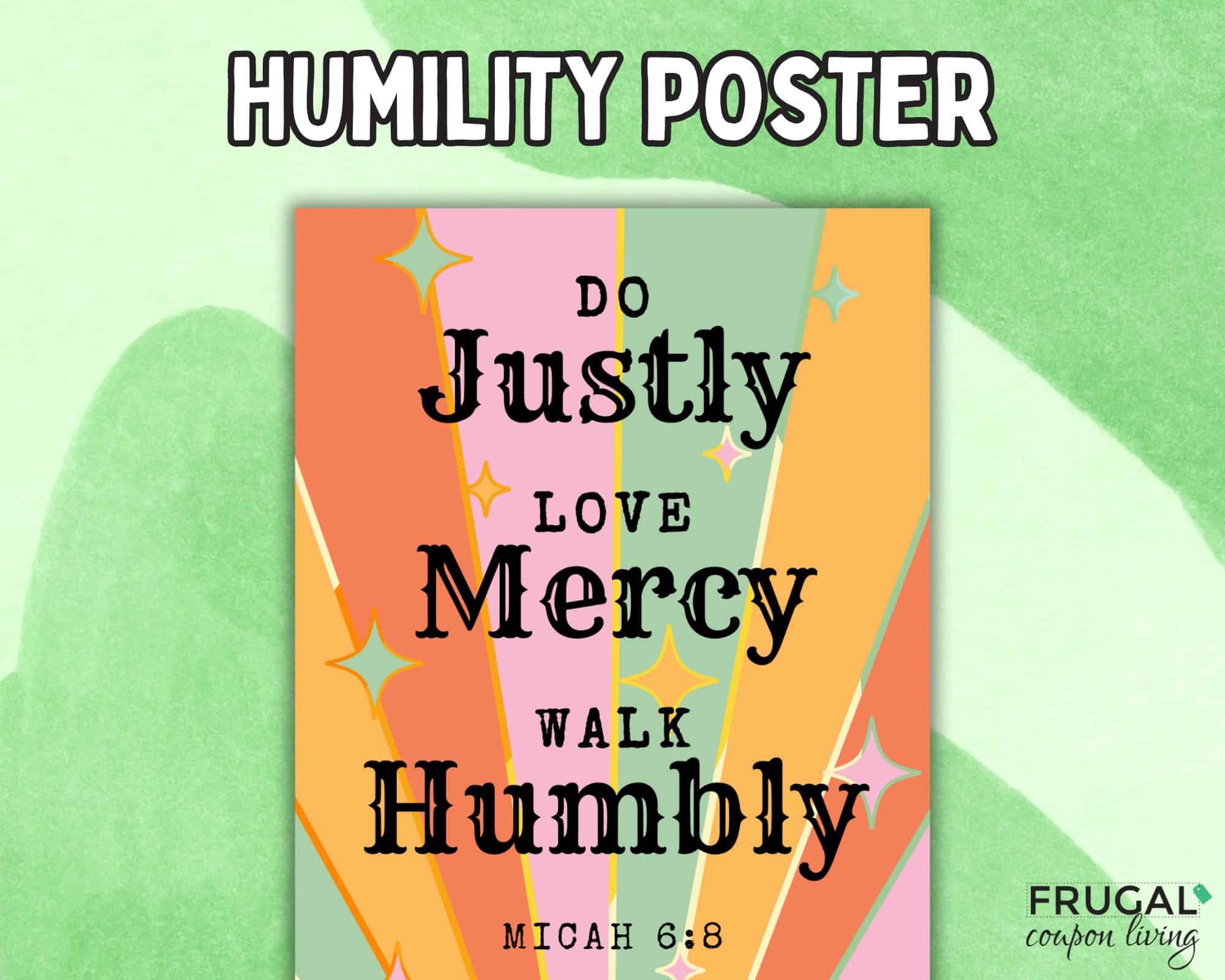 humility poster for kids micah 6:8