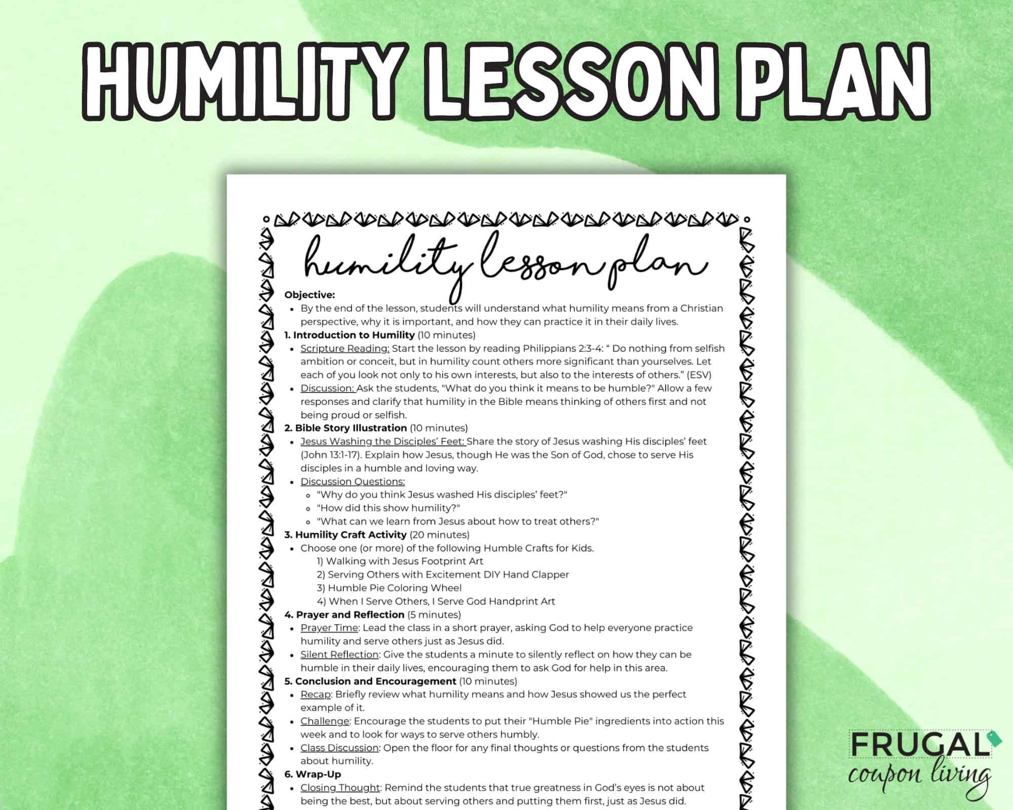 lesson plan on humilty for kids