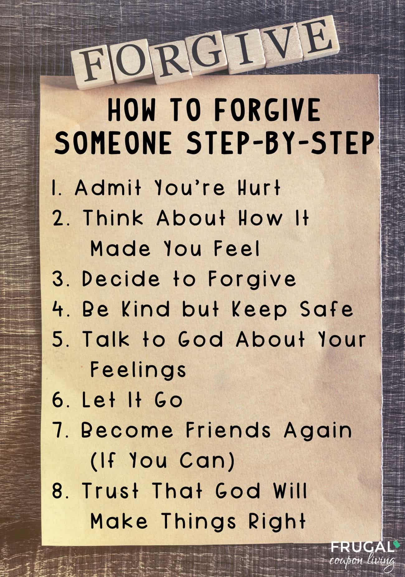 Forgiveness Process Model for kids how to forgive someone