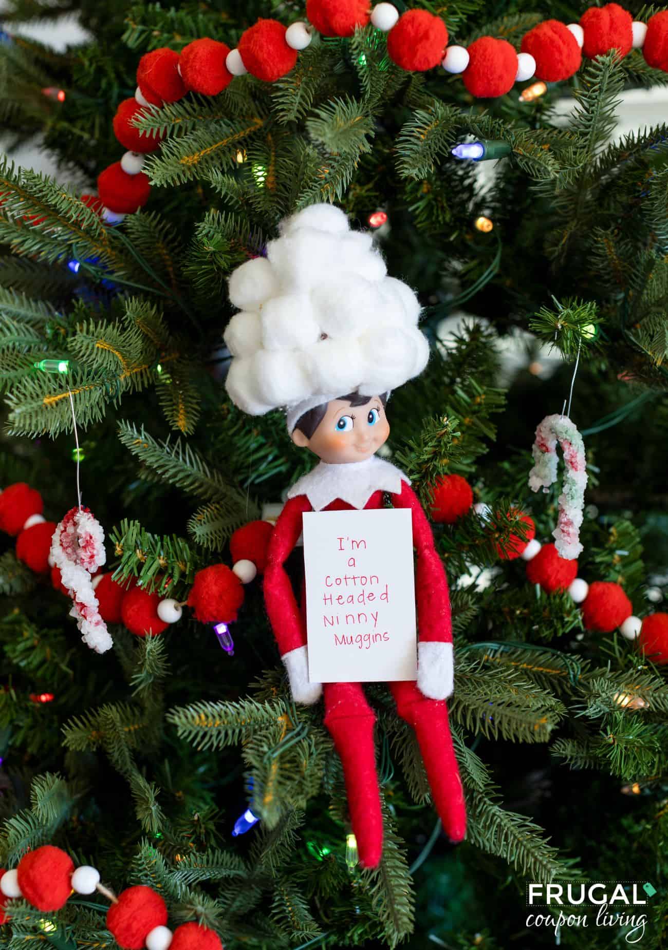 silly the elf on the shelf idea cotton headed craft