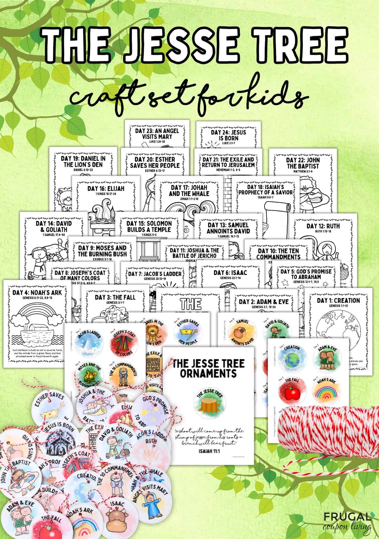 The Jesse Tree Craft Set printable ornaments and coloring page