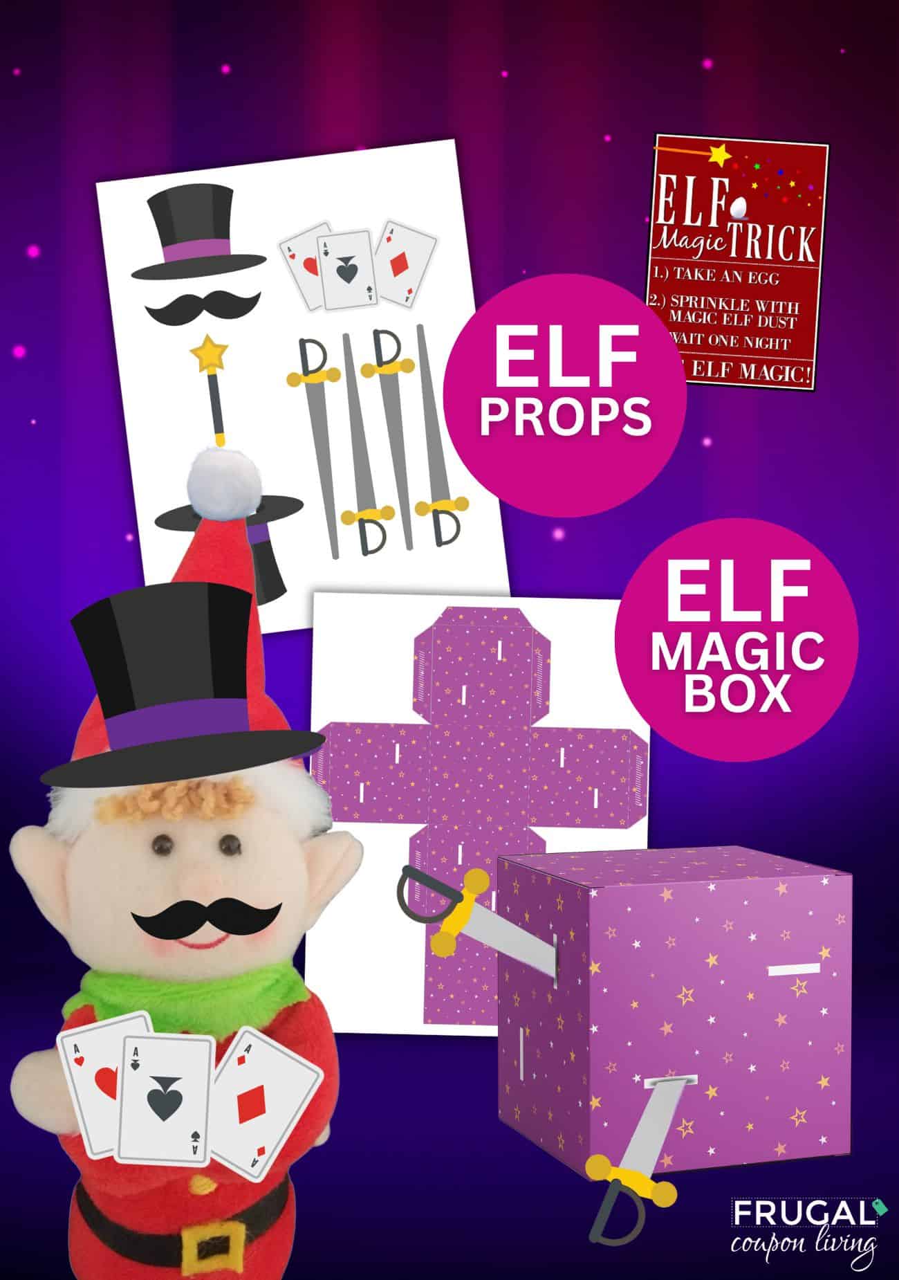 printable elf props magician magic set for christmas