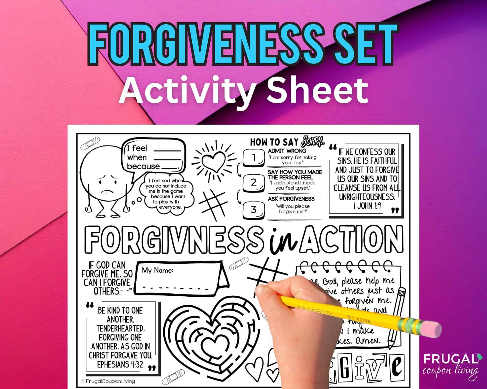 forgiveness activity page for kids