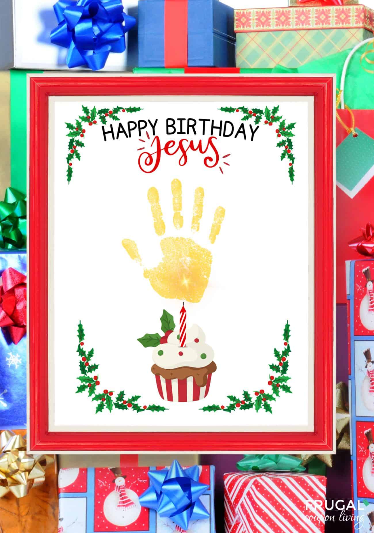 happy birthday jesus handprint art for Christmas