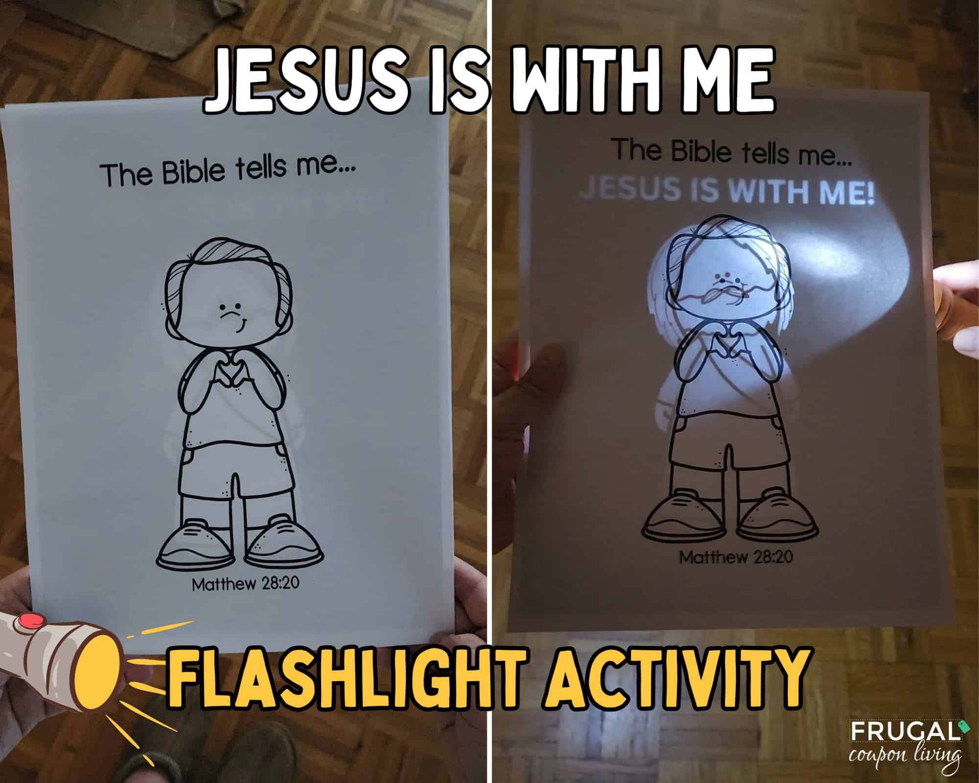 the great commisison jesus is with me bible flashlight craft for kids