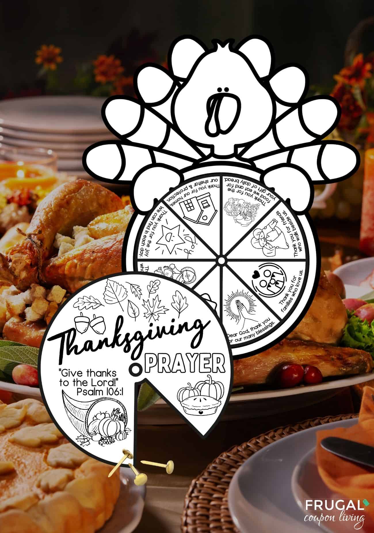 thanksgiving turkey craft with prayer wheel