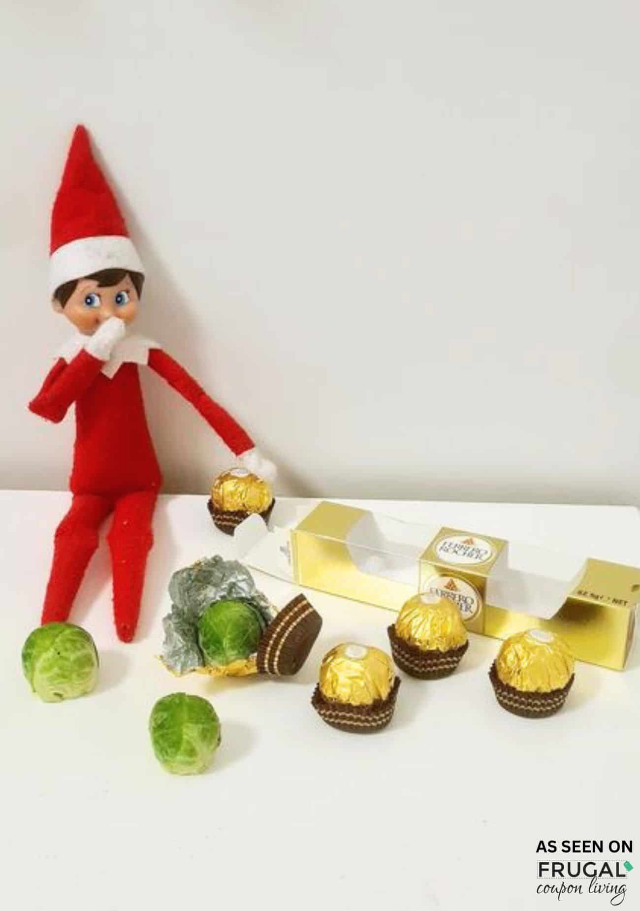 Brussels sprout prank idea for The Elf on the Shelf