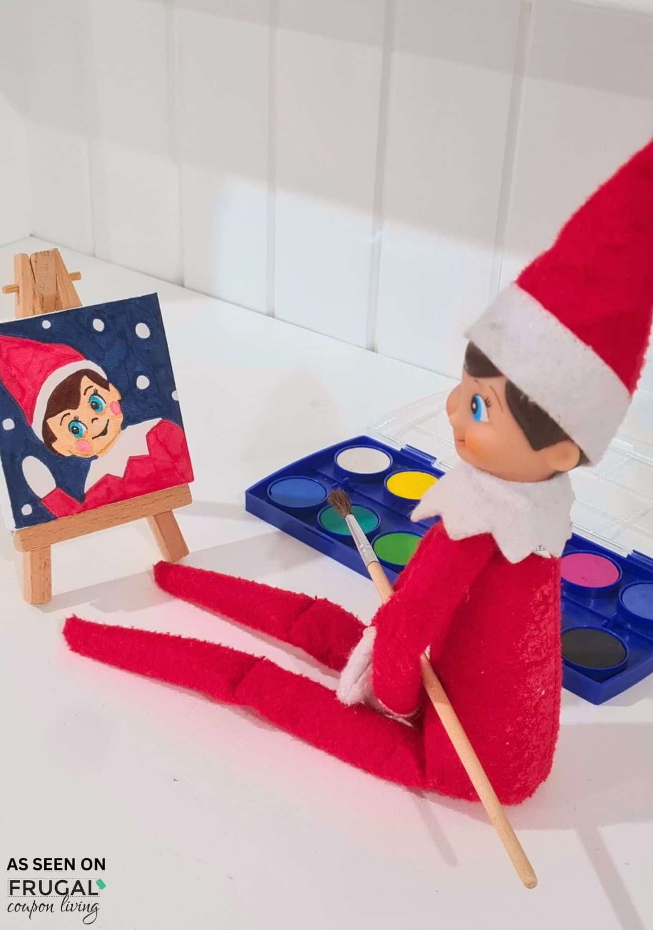 The Elf on the Shelf Self Painting Self Portrait