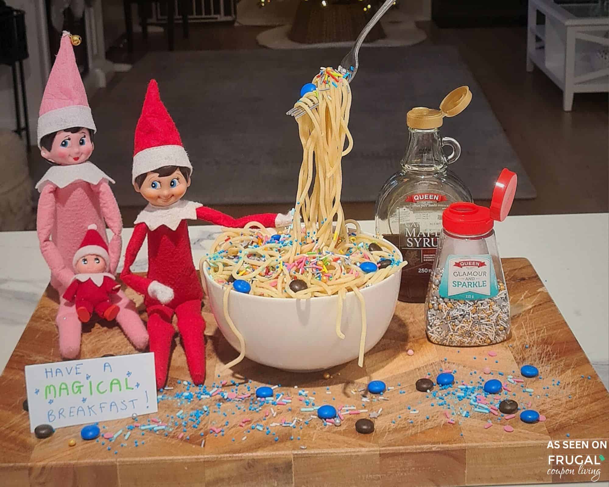 magic trick spaghetti and the elf on the shelf