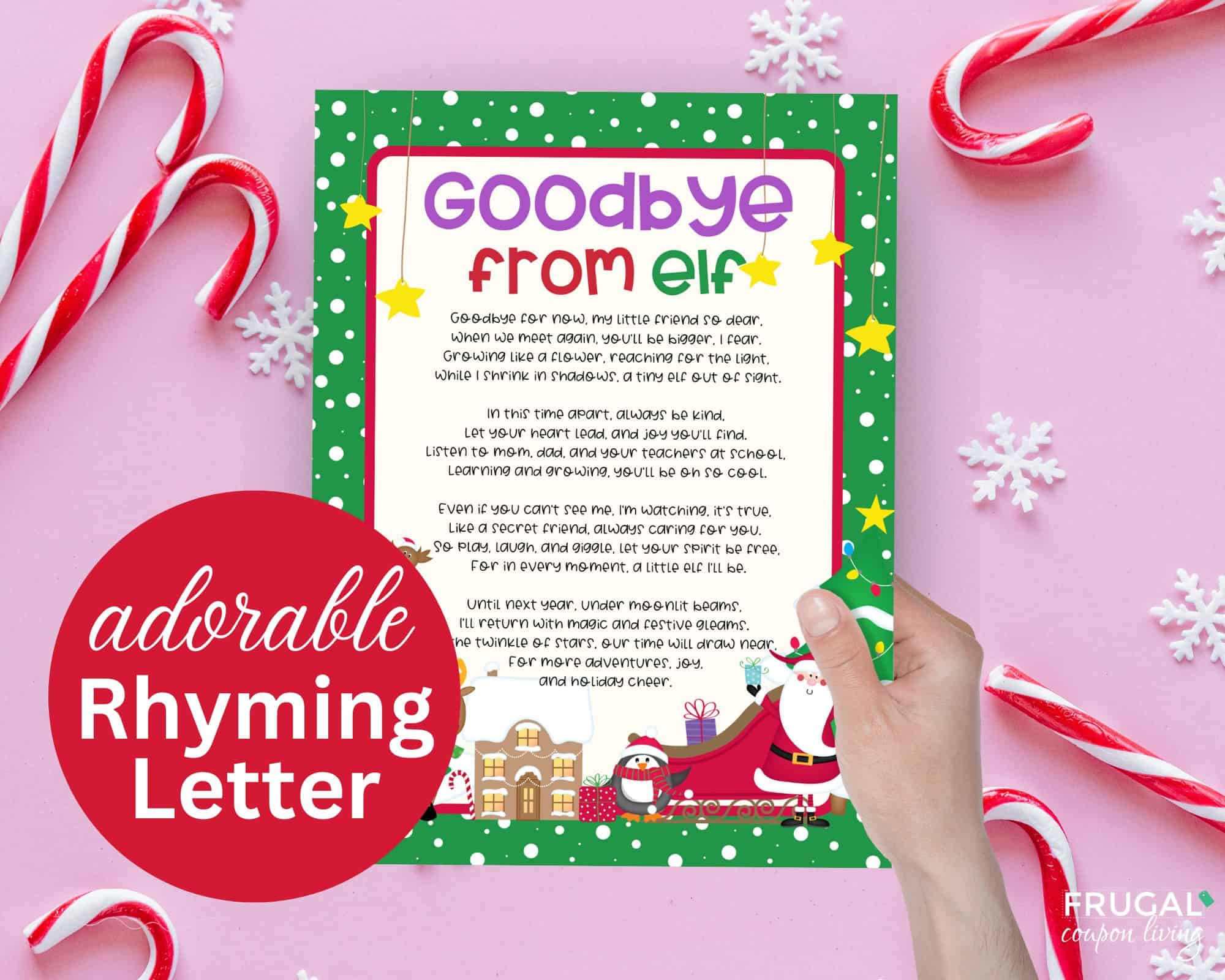 printable goodbye letter for the elf