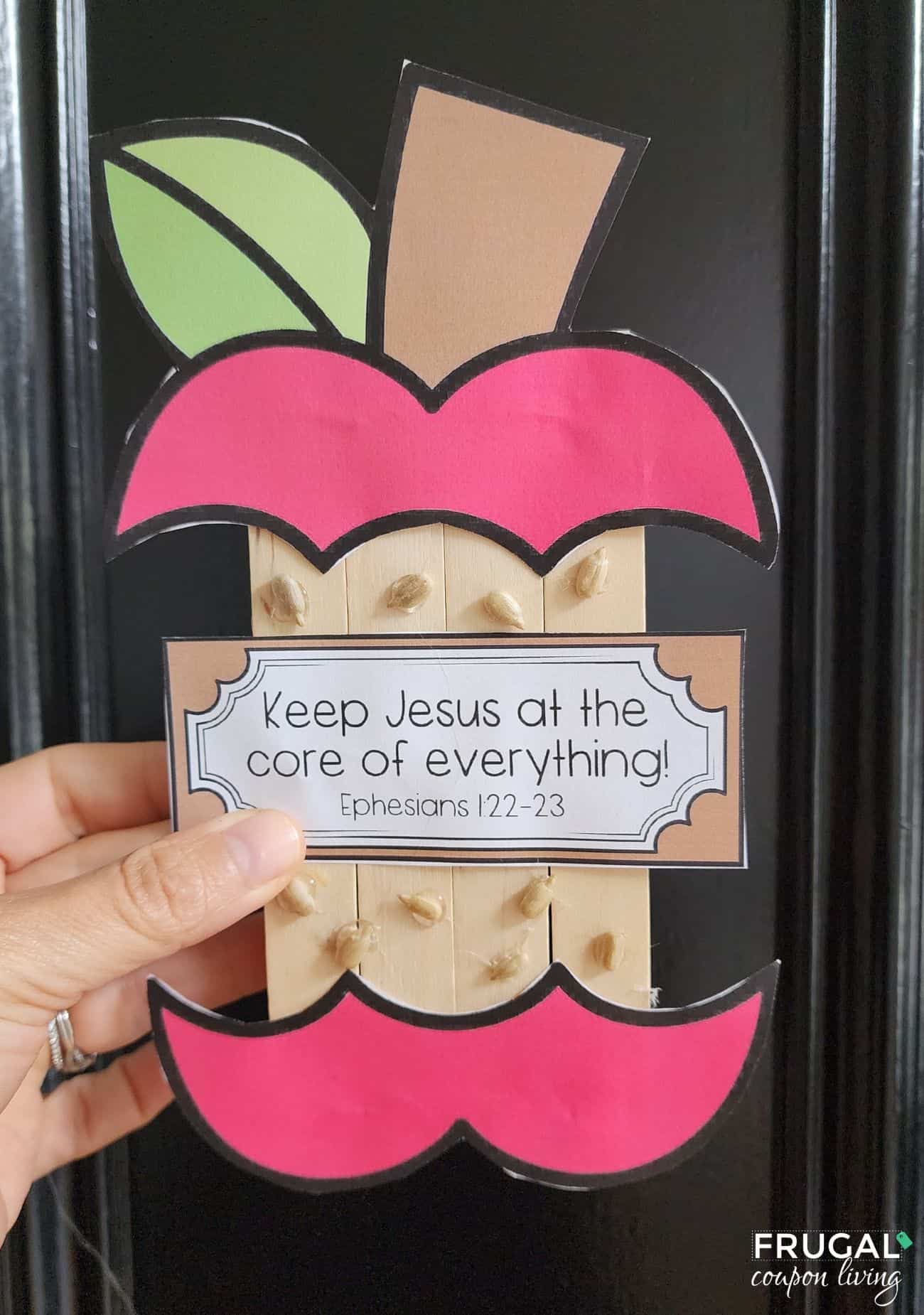 keep jesus at the core apple craft for kids