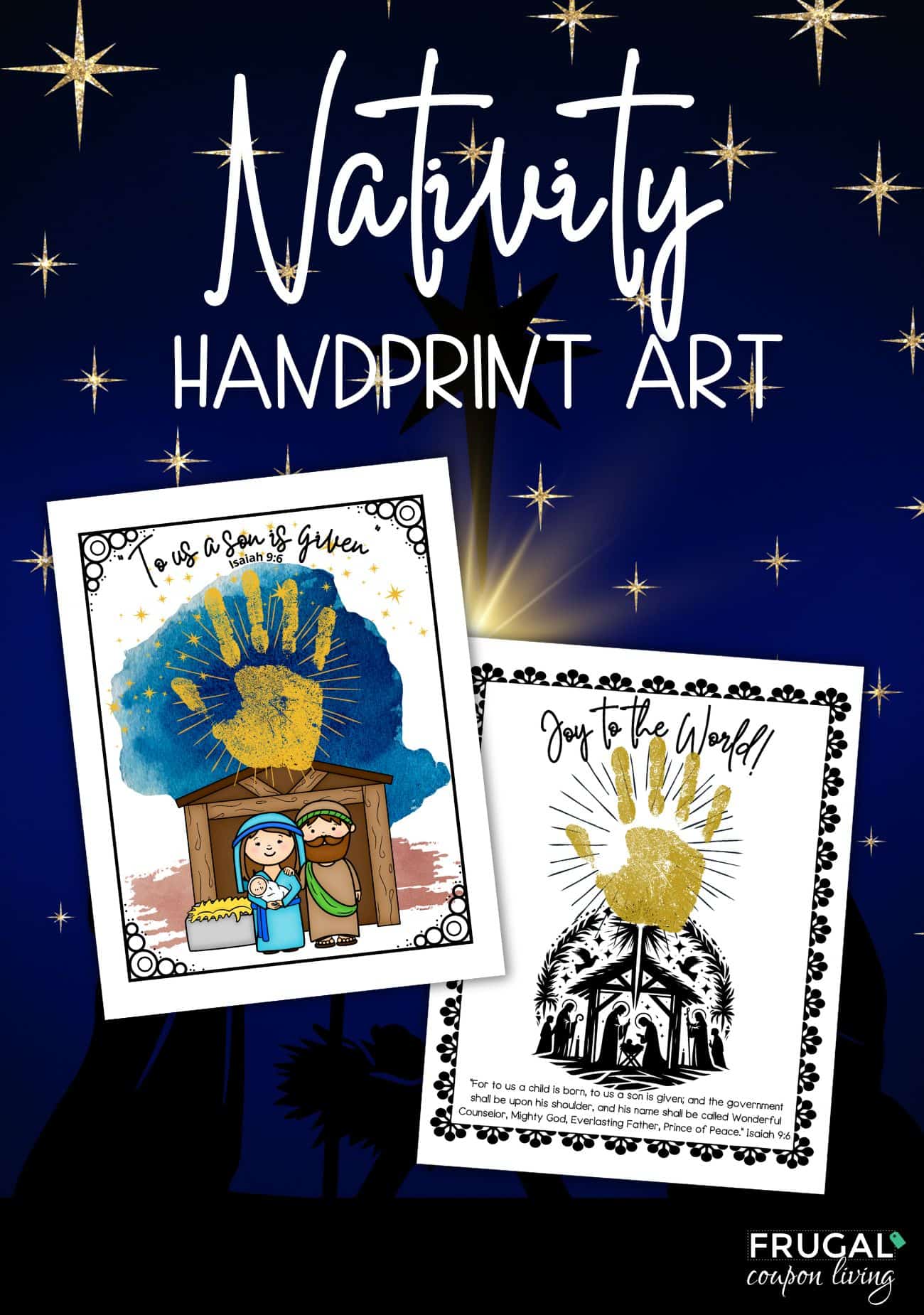 handprint star of david nativity art for kids