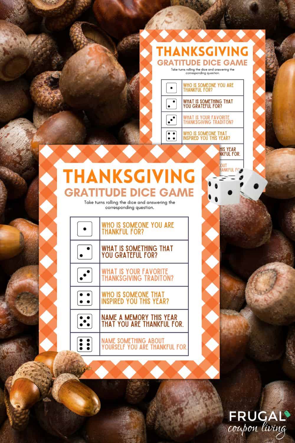 gratitude dice game for kids during thanksgiving