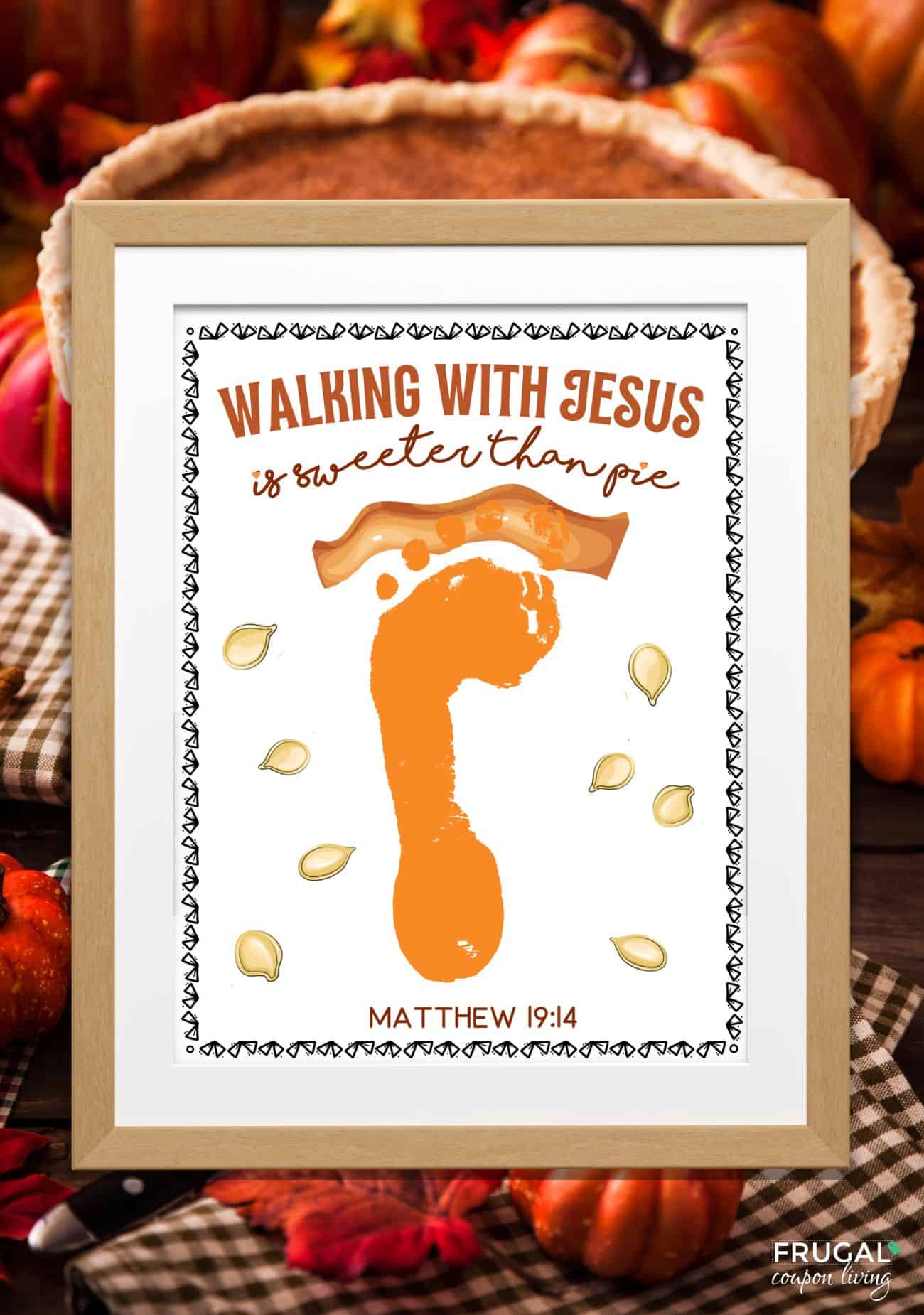 walking with jesus footprint craft for thanksgiving